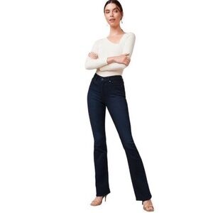 Paige Women's Manhattan Flare Jeans‎ Blue Stretch Dark Wash Mid Rise USA Size 28